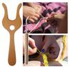 Wood Knitting Fork with Hook Hand Cut Lucet Cord Braiding Fork DIY Weaving