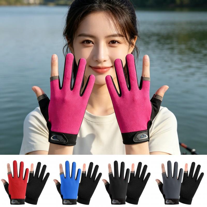 Fingerless Cycling Gloves Mountain Bike Motorcycle Hiking Climbing Anti-Slip Touchscreen