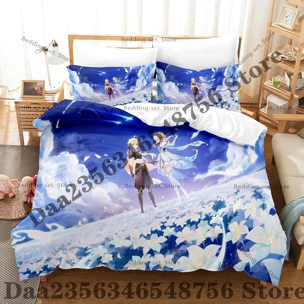 Cool Game Kpop Aloy Bedding Set Single Twin Three Piece Bedding Set - Luxury Comforter Set with Queen King Size Including pillow