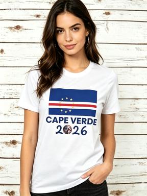 Cape Verde Flag 2026 Football Graphic Crew Neck T Shirt Casual Patriotic Tee For Unisex Daily Streetwear Tee
