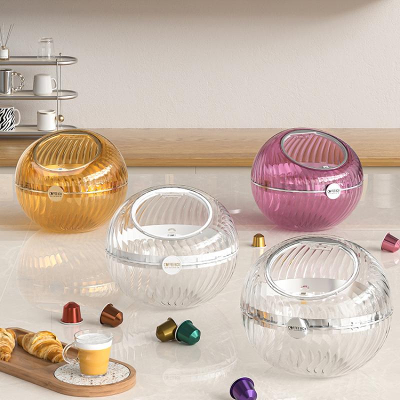 Большой органайзер для кофейных капсул Nespresso, держатель для капсул Dolce Gusto на 60 чашек, корзина для хранения с крышкой, кофейные аксессуары