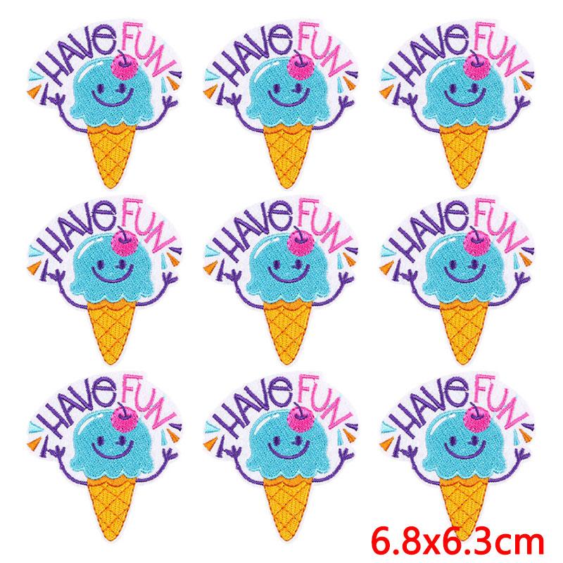 10Pcs/Lot Wholesale Cartoon Letters Embroidery Party Time Patch Iron On Patches For Clothing Thermoadhesive Patches On Clothes