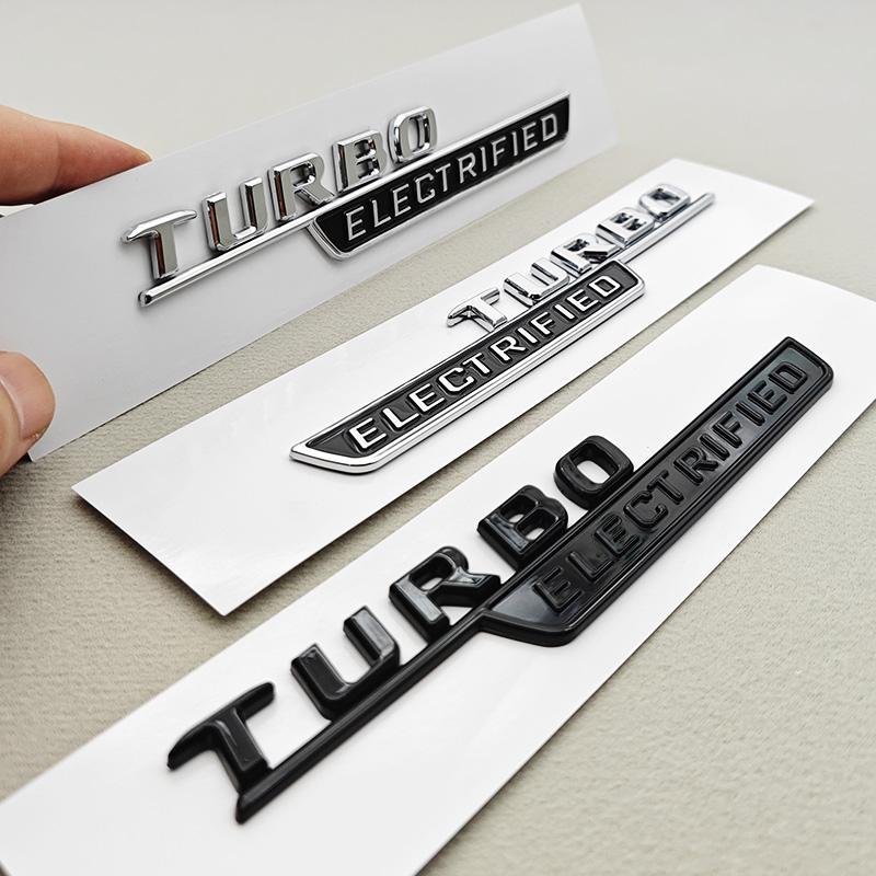 3D ABS Chrome Car Sticker Logo TURBO ELECTRIFIED Both Side Fender Badge Emblem Decals For Mercedes Benz AMG C43 C63 W206 W205 BE0