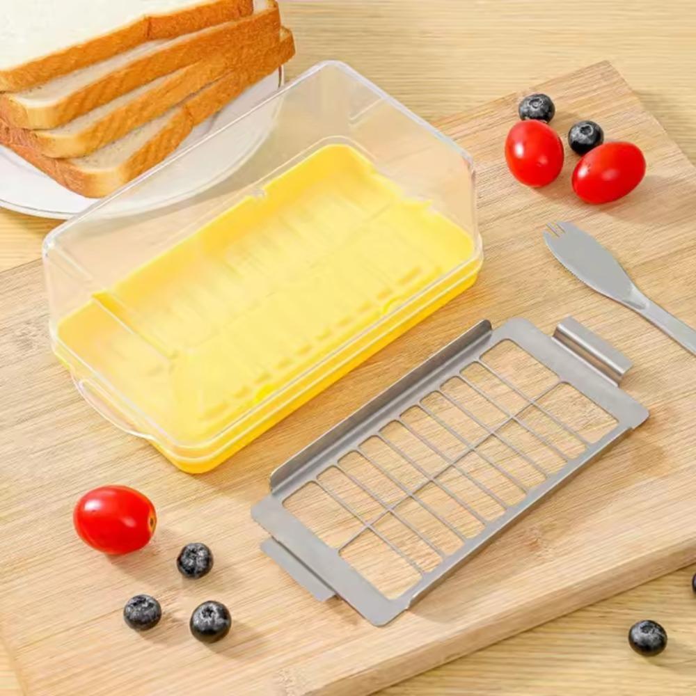 with Spoon Butter Cutter Storage Box with Cutting Net Cheese Container  Kitchen Baking