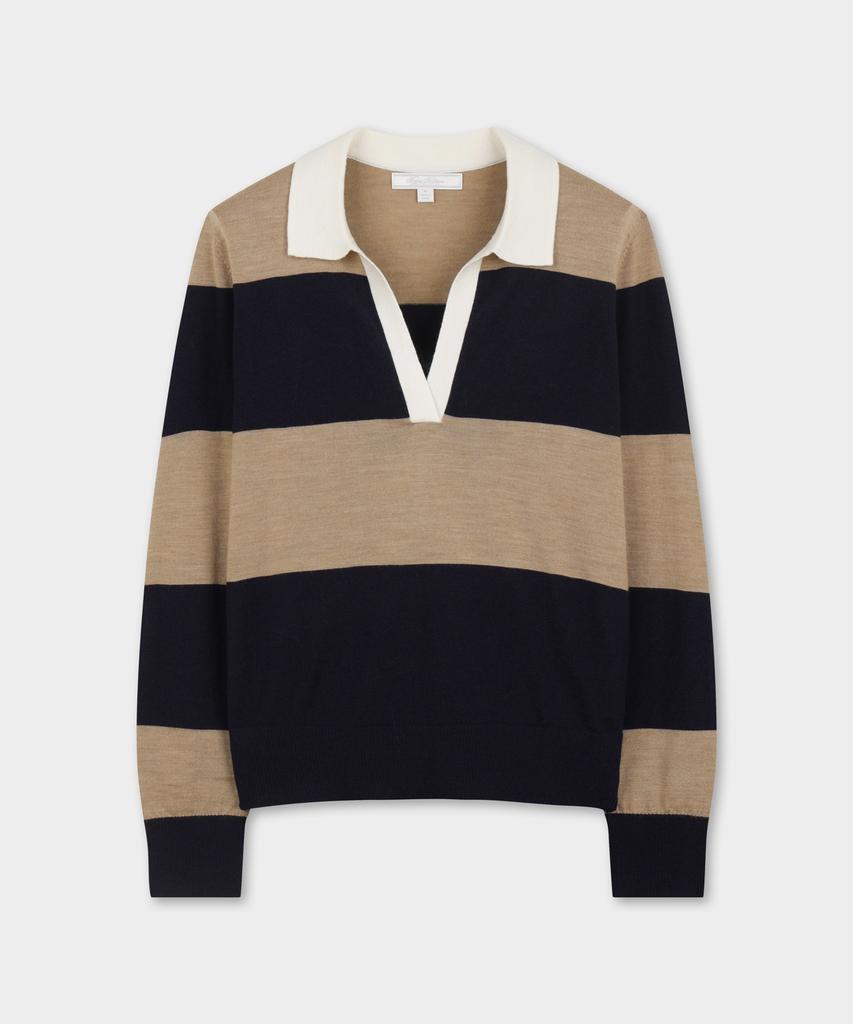 BROOKS BROTHERS [Women'S] Merino Wool Rugby Stripe Polo Sweater (Multi) (Bbwtwff301)