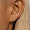 ROXI Серьги-гвоздики из серебра 925 пробы необычной формы лепесток Круглые для женщин Набор из 3 шт. Пирсинг Серьги Повседневная носка pendientes plata