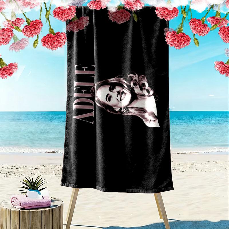 Adele Print Beach Towel, Large Soft Quick Dry Towel for Beach Camping Swimming