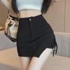 2024 Women's Summer High-Waist Irregular Stretch Skirt with Drawstring