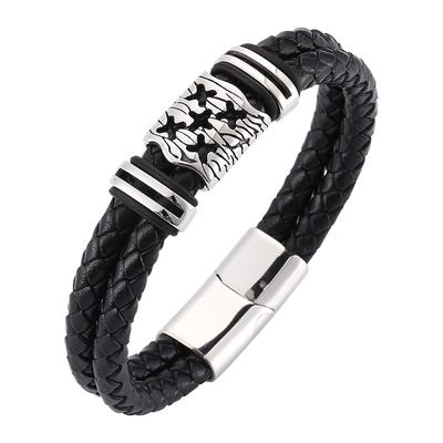 Новый модный мужской браслет элегантный украшает небольшой предмет из натуральной кожи браслет двухслойный браслет для рук ювелирные изделия подарок