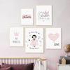 Pink Princess Baby Nursery Prints Nordic Poster Crown Queen Canvas Painting Wall Art Pictures for Kids Girls Room Decoration