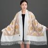 Women's Imitation Cashmere Embroidered Scarf: Tassel Shawl for Spring, Autumn, and Summer Sunscreen