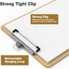 Wood Clipboard Set of 2, 8.5 x 11 Clip Borad with Pen Holder, A4 Standard Dimension 9 x 12.5 in, A4 Letter Size Hardboard for Classroom, Students,