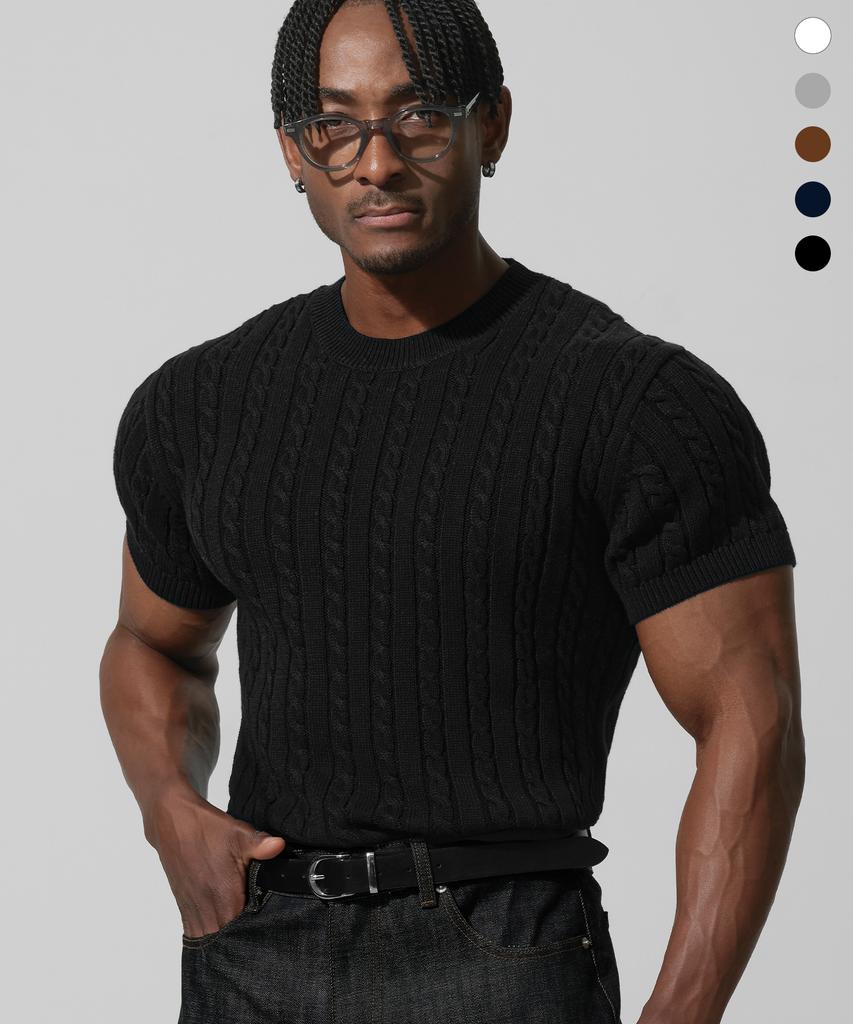 DRIX Трикотажная футболка с коротким рукавом DRIX Cable Muscle Fit_5 цветов