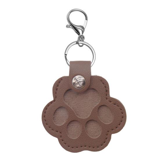 Брелок в виде лапки из искусственной кожи, сувенир с шерстью питомца, шарм в виде лапки, ключ