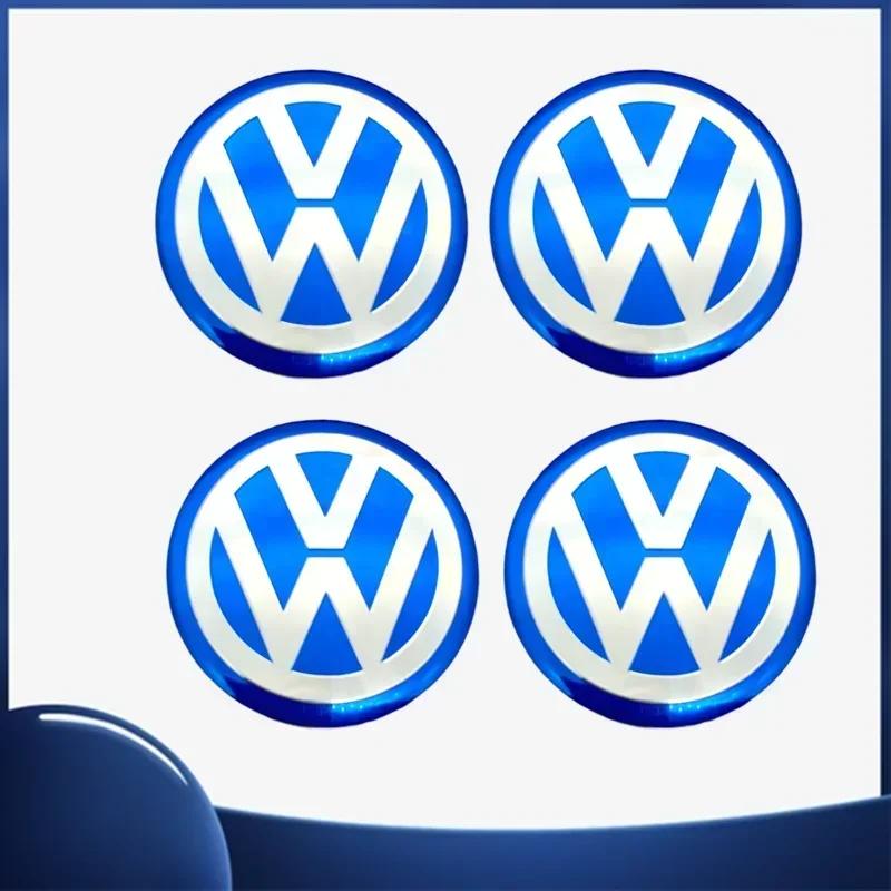 FD08-4pcs 56mm Car Wheel Center Sticker for Volkswagen ABT Golf 5 6 Polo Passat Tiguan CC Bettle Bora Touran MK4 Scirocco Santana