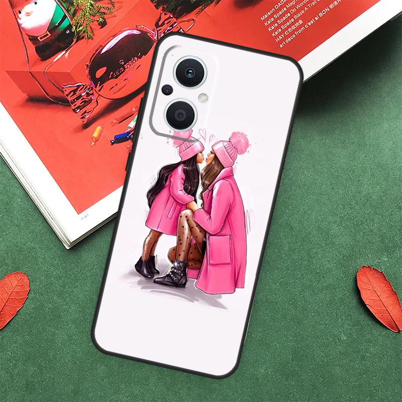 Чехол для телефона OPPO Reno 14F 13F 12F 11F 12 13 14 10 Pro 7 8 Lite OPPO Find X5 X6 X8 X9 Pro с рисунком 'Мама, Дочь, Девочка, Сын, Папа'