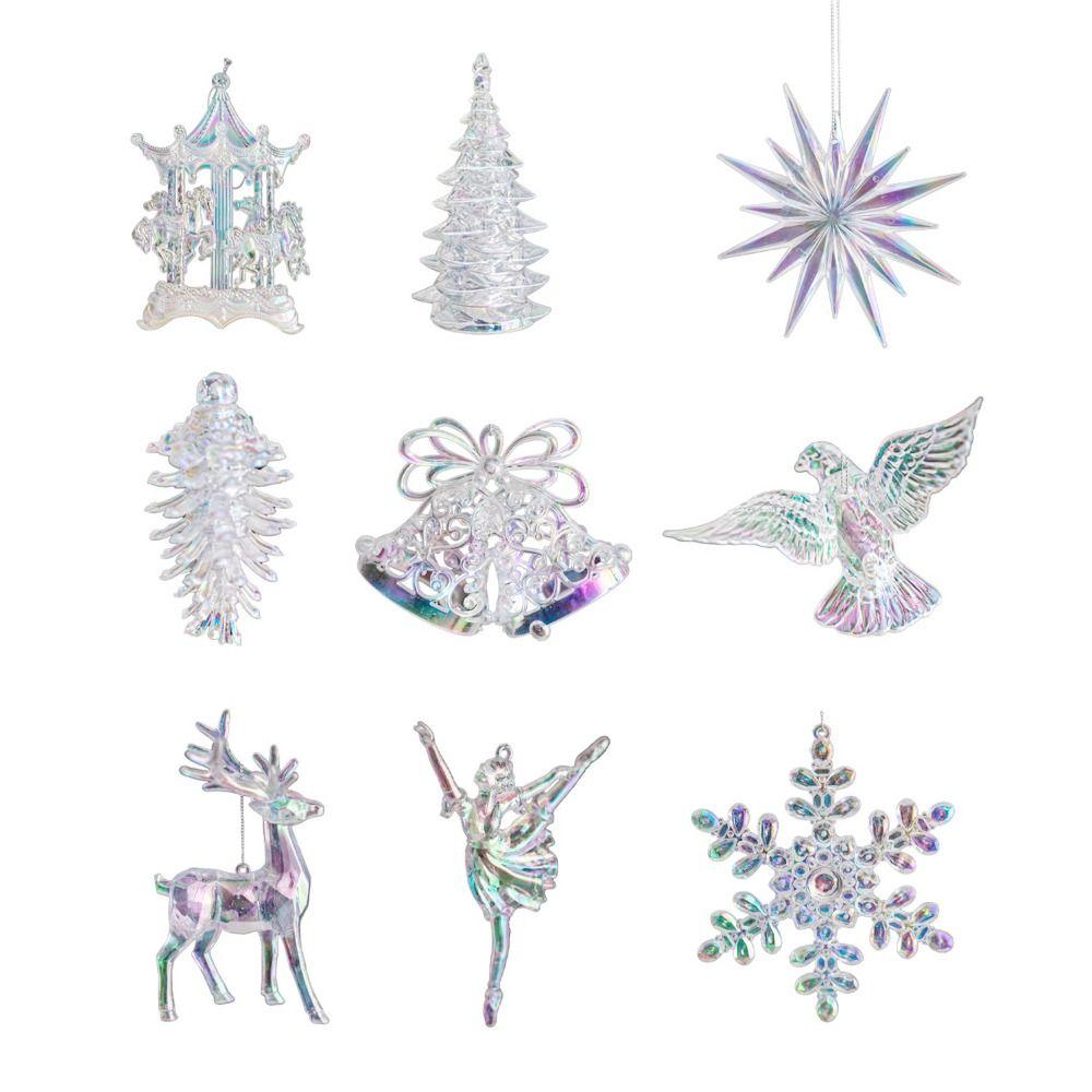 Transparent Christmas Crystal Pendants Acrylic Hanging Ornaments  Navidad Noel