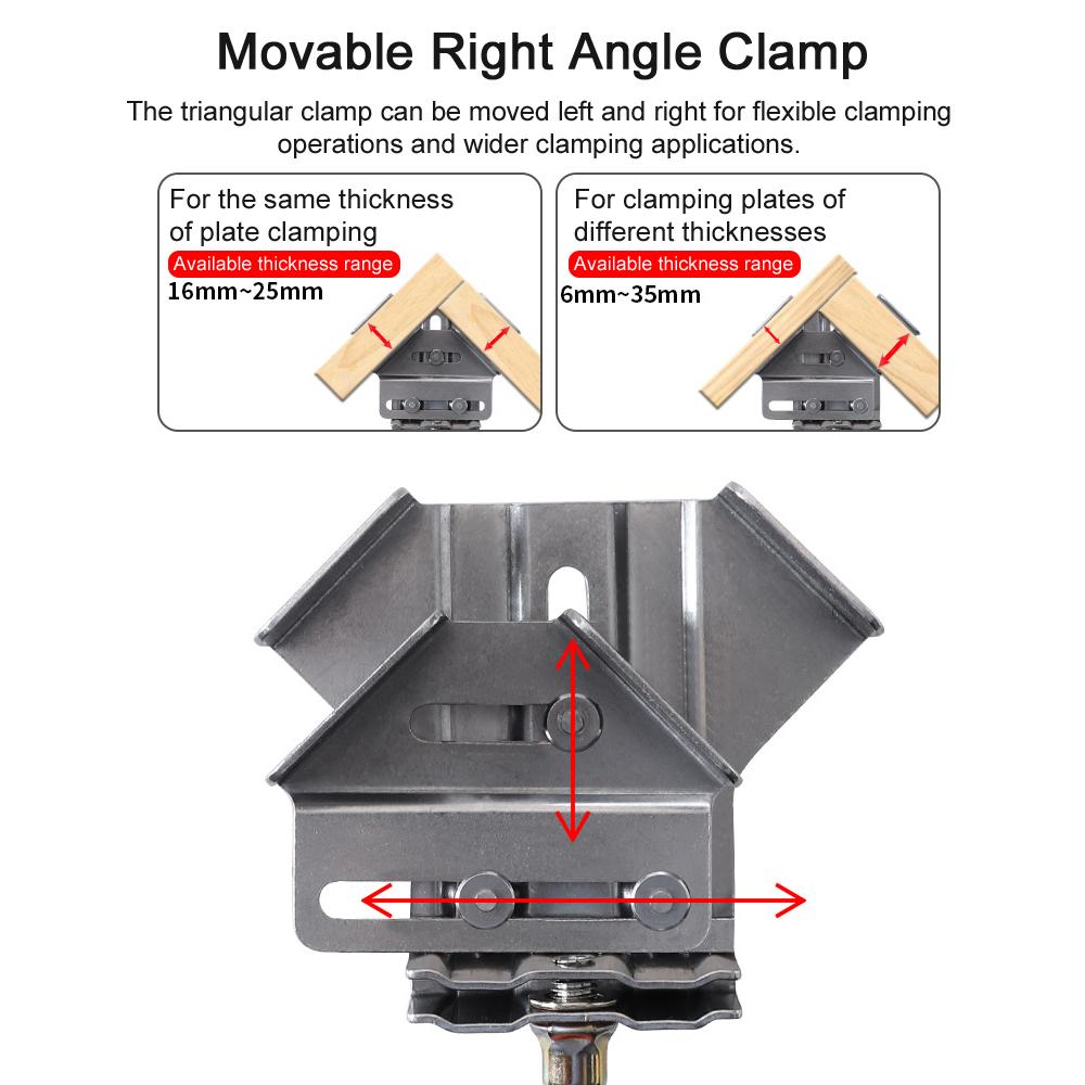 Деревообработка Прямоугольный зажим Плотник Быстрое позиционирование Зажим из нержавеющей стали Крепление 90 градусов