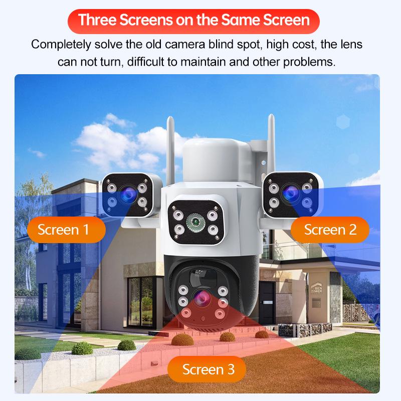 Ultra HD 6MP Outdoor 4G Solar WiFi Camera with Triple Lens