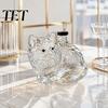 Novelty Fruit Wine Bottle Cute Kitten Shaped Whisky Decanter, High Borosilicate Glass Artistic Animal for Whiskey Decanter Home Bar Kitchen