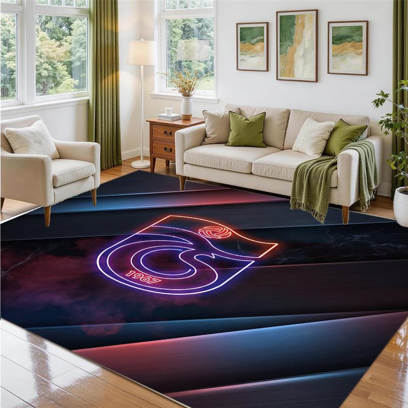 Trabzonspor FC Design Crystal Velvet Rug Soft Decorative Mat for Bedroom Entrance