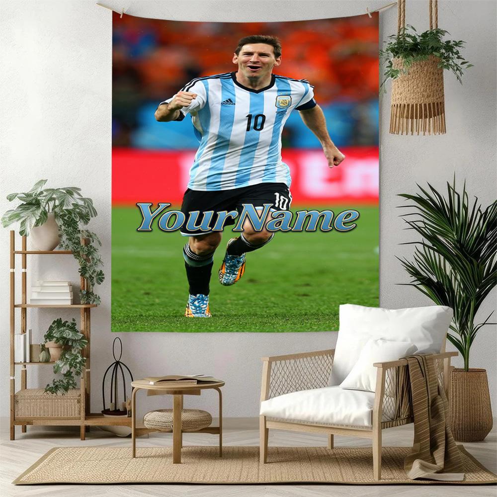 Messi Custom Your Name Wall Decor Tapestry Art For Pet Memorial Birthdaywedding Party Backdrop Family Gift