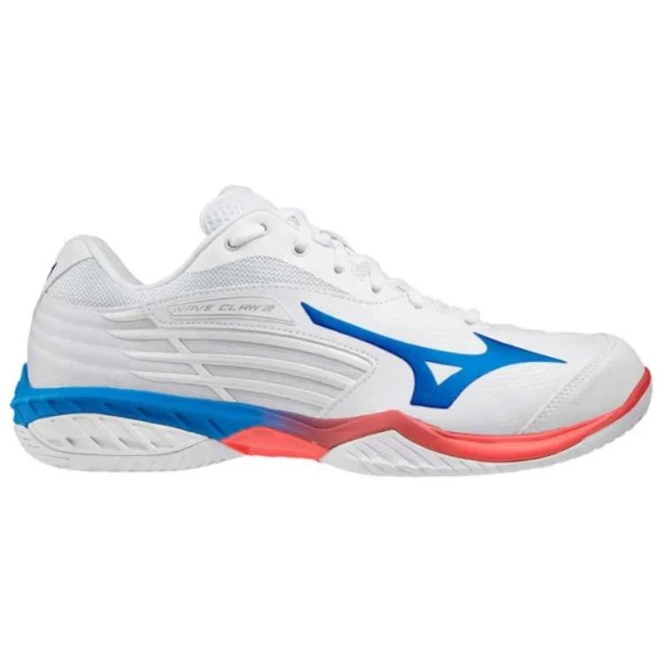 Mizuno Wave Claw 2 Shock Absorbing Durable Low-Top Badminton Shoes Unisex Shoes White Blue 71GA211010