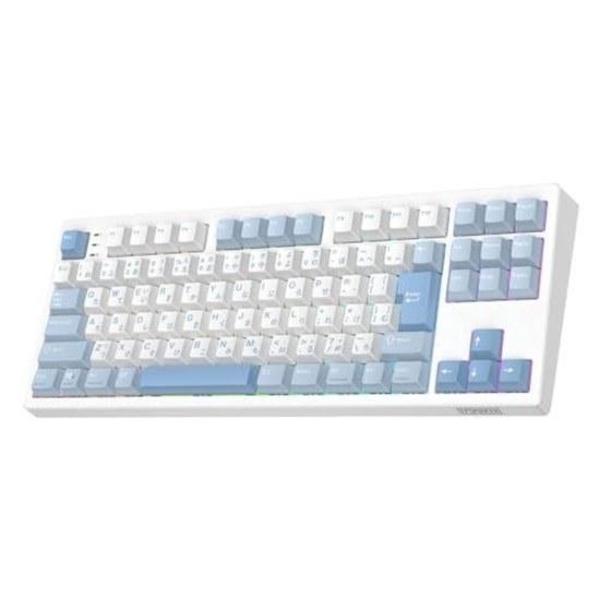 EPOMAKER TH87 JIS Японская раскладка TKL Беспроводная игровая клавиатура 2,4 ГГц/BT5.0/Проводная Tenkeyless Совместимая с Hot-Swap 10000 мАч Механическая 91 клавиша Линейная RGB