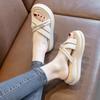 Fashion Cool Slippers Women's Summer Wear 2025 New Soft-soled Non-slip High-end Rhinestone Thick-soled Beach Sandals