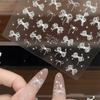 Наклейка для ногтей в форме банта из жемчужного кружева с рельефными бриллиантами, клейкая наклейка для улучшения стереоскопического дизайна своими руками