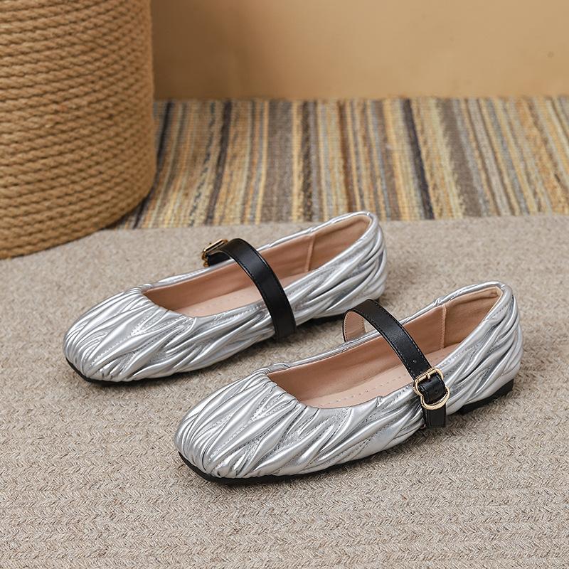 Женские балетки Мэри Джейн Туфли с квадратным закрытым носком, нарядные туфли без застежек на плоской подошве для женщин, повседневные туфли Мэри Джейн на плоской подошве с регулируемым ремешком на щиколотке