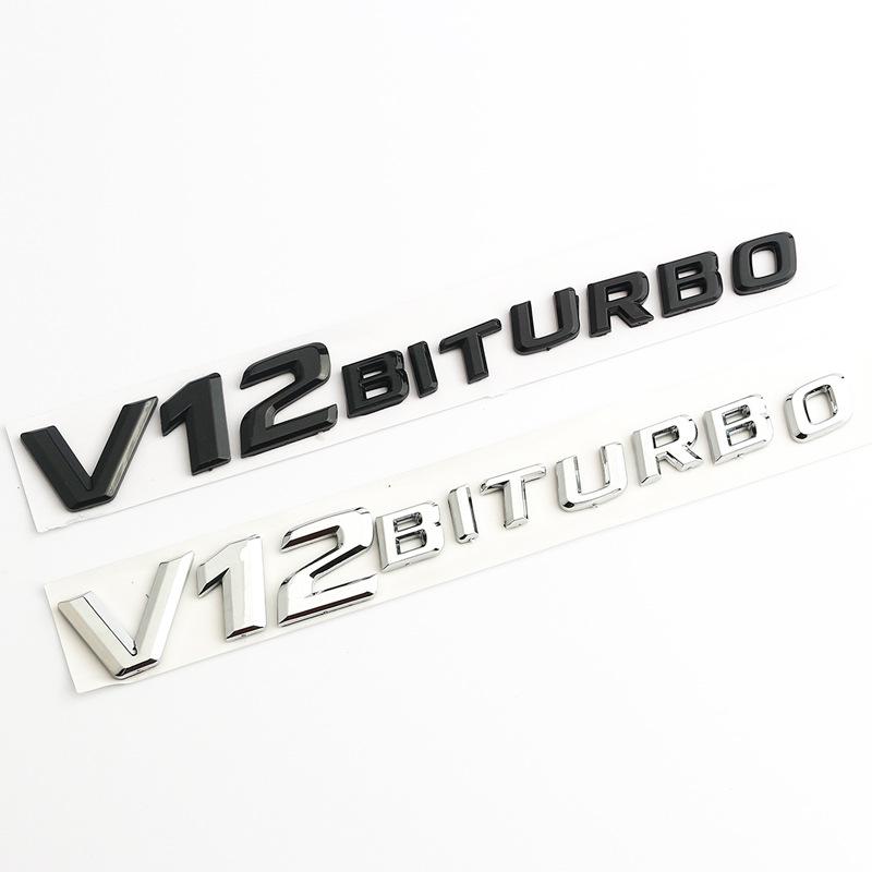 1 шт. x ABS V8 V12 BITURBO логотип эмблема наклейка на крыло для E63 CL63 CLS63 G63 ML63 S63 SL63