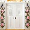 Spring & Summer Rose Butterfly Door Couplet Blue