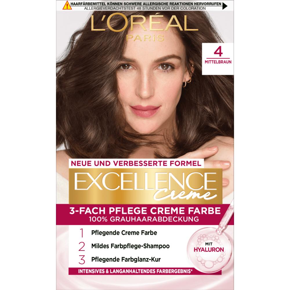 L'Oreal Excellence Hair Dye 4 Middle Brown 1st