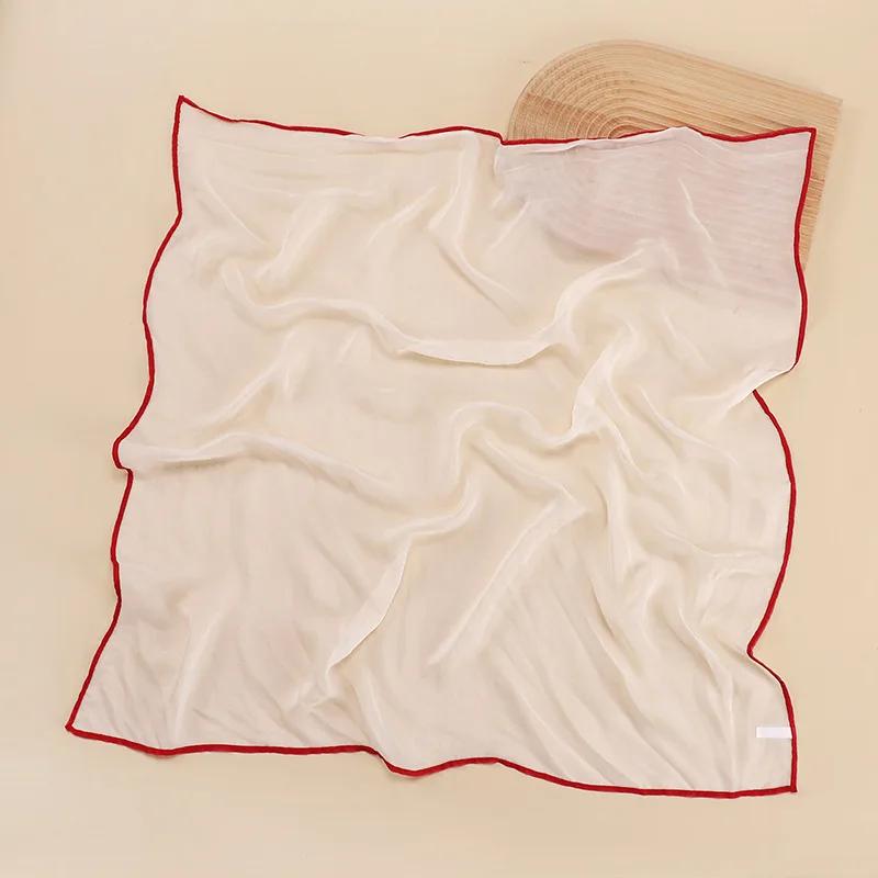Solid Color Handkerchief Cotton Silk Neck Scarves For Women Small Shawls Bandana Head Scarfs Female Square Hairband Hijab Scarf