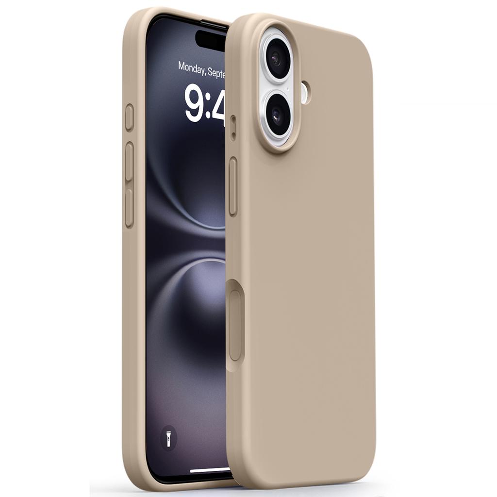 Чехол для iPhone 16 с мягкой подкладкой из микрофибры, жидкий силикон+ПК, чехол для телефона