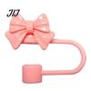 Reusable Straw Accessories Cute Bow Cover for 10mm Straws, Silicone Dustproof Protectors Tumblers Cap, Topper Coffee Cups And Tip Covers