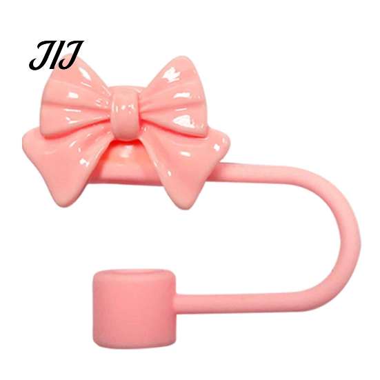 Reusable Straw Accessories Cute Bow Cover for 10mm Straws, Silicone Dustproof Protectors Tumblers Cap, Topper Coffee Cups And Tip Covers