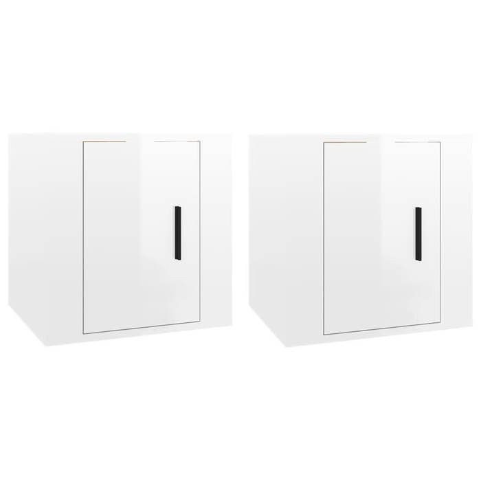 Maison Exclusive - Meubles TV muraux 2 pcs Blanc brillant 40x34,5x40 cm