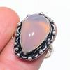 Natural Aqua Chalcedony Gemstone 925 Sterling Silver Jewelry Ring Size 7.5 O7a00