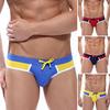 1Pc Color Blocked Sexy Men's Summer Dressing Digital Printing Comfortable Fabric Beach Swimsuit Lace Swimming Trunks