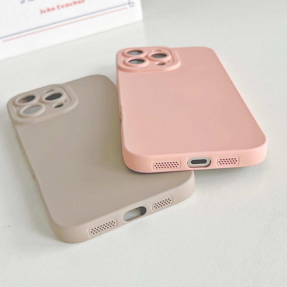 Titanium gray fine hole liquid silicone phone case for For Iphone 16 15 14 13 12 11 Pro Max Plus full shockproof soft bumper cover