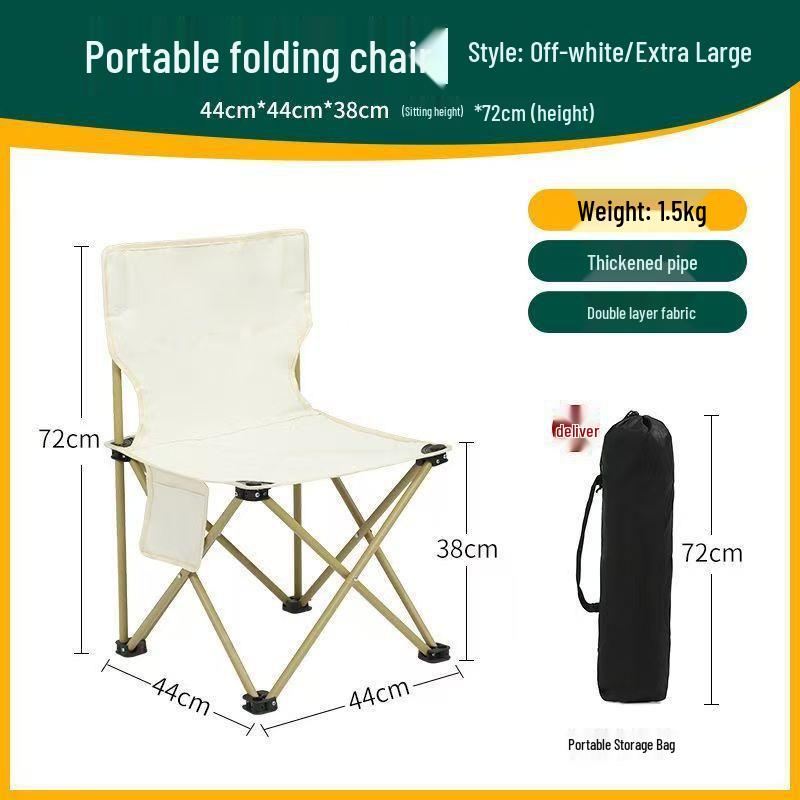 Portable Folding Chair with Backrest for Camping, Picnics, Barbecues, Fishing, and Outdoor Sketching