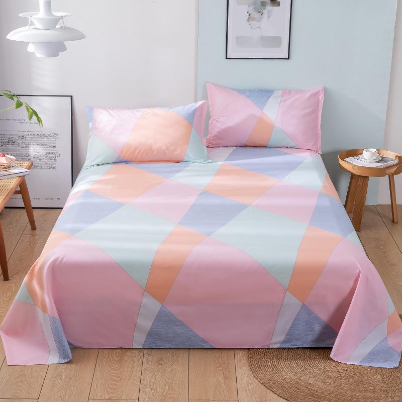 INS Style Bed Sheet One-Piece Winter 1.8m Double Bed 1.2m Student Dormitory Single Bed Minimalist Washed Cotton Quilt