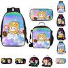 Lankybox Cartoon Lunch Bag Set 3 Piece Shoulder Backpack Package
