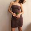 Сексуальное женское платье-футляр, черная клубная одежда без рукавов с лямкой на шее, облегающее однотонное мини-платье, женские платья, летняя одежда для платья