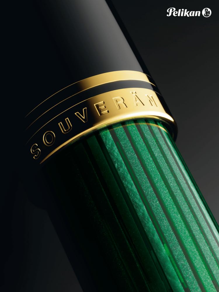 Pelikan Souveran M1000 Fountain Pen Extra Fine Green Stripe Authorized Import