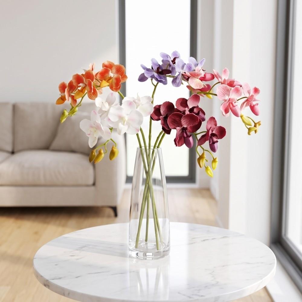 67cm 26.38in Artificial Butterfly Orchid Branch Plastic Fake Flowers Outdoor Garden Decor