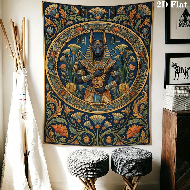 Anubis Wall Tapestry Aesthetic Wall Hanging Printed Fabric Blanket Decorative Tapestries for Bedroom Living Room Home Decor