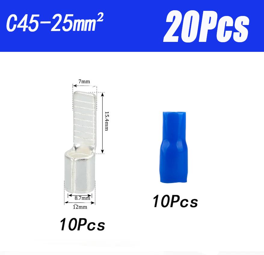 Really Copper Circuit Breaker Plug Pin Crimp Terminal C45-1.5 2.5 4 6 10 16 25 35 50 Mm² C45 Air Switch Connector100/50/20/10Pcs